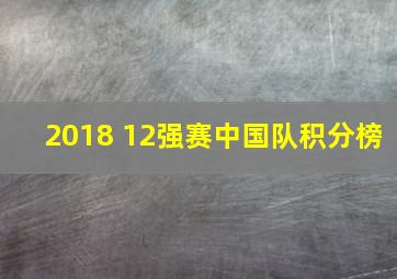 2018 12强赛中国队积分榜